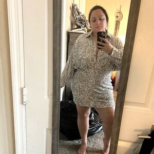 Sequin one piece collared dress